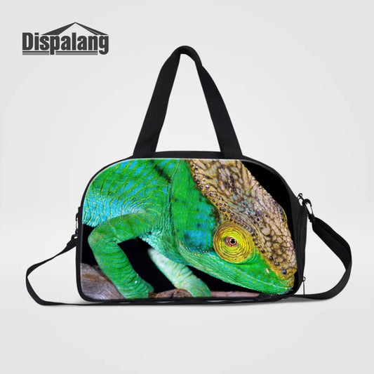 Dispalang Lizard Print Men's Travel Duffle Bag | Large Capacity Shoulder Bag with Shoe Compartment - Premium duffel bag from Lizard Vigilante - Just $59.99! Shop now at Lizard Vigilante