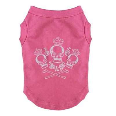 ROSE SKULL Printed T-Shirts Pet Puppy Shirts Tee Polyester Clothes Tank Tees Top for All Seasons - Lizard Vigilante