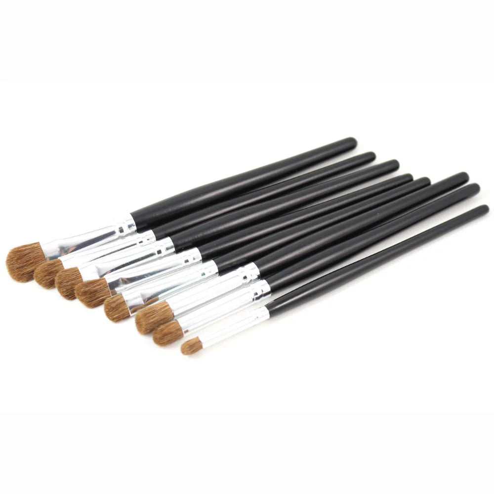 Professional Eyes Makeup Brushes Set Nature Hair Eye Shadow Liner Brow Cream Smudge Contour Shading Blending Makeup Tools Kit