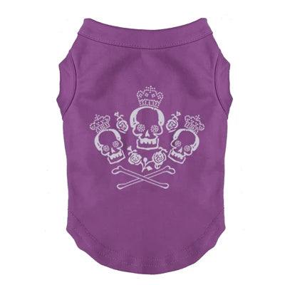 ROSE SKULL Printed T-Shirts Pet Puppy Shirts Tee Polyester Clothes Tank Tees Top for All Seasons - Lizard Vigilante