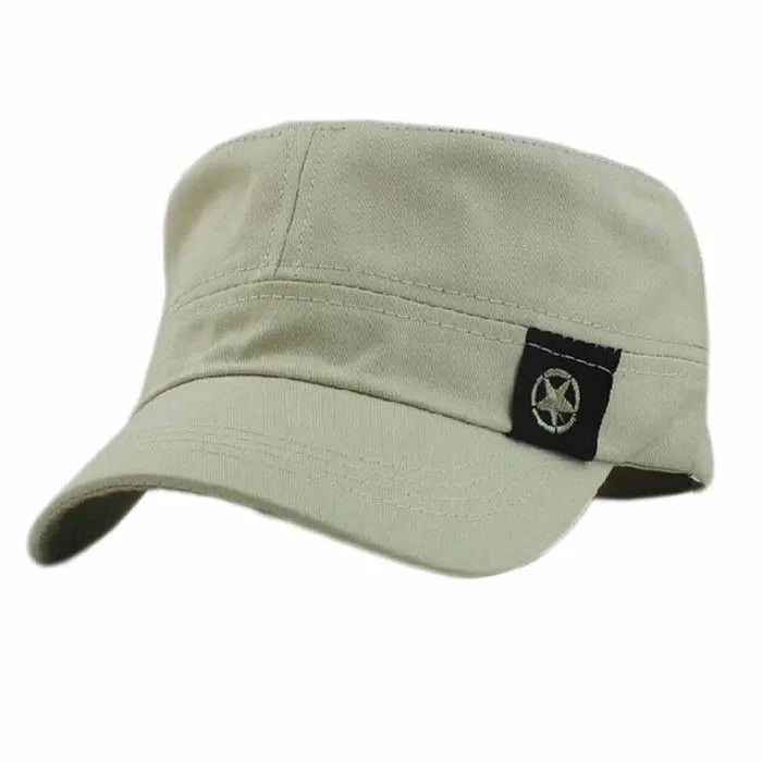 Classic Vintage Flat Top Military Hat - Unisex Baseball Cap - Premium baseball cap from Lizard Vigilante - Just $23.88! Shop now at Lizard Vigilante