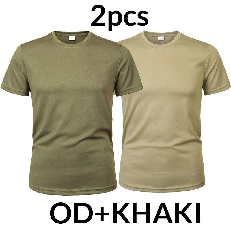 MEGE 3 Pcs/2 Pcs Men Camouflage Tactical T Shirt Army Military ShortSleeve O-neck Quick-Drying gym T Shirts Casual Oversized 4XL - Lizard Vigilante