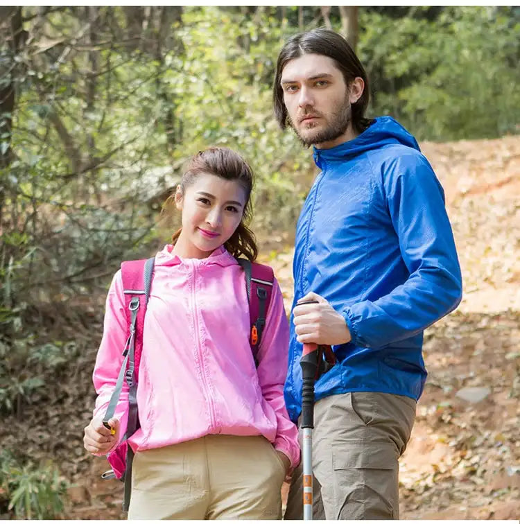 TRVLWEGO Outdoor Running Camping Hiking Bike Sport Jacket UV Proof Ultralight Waterproof Windbreaker Light Rain Proof Coat