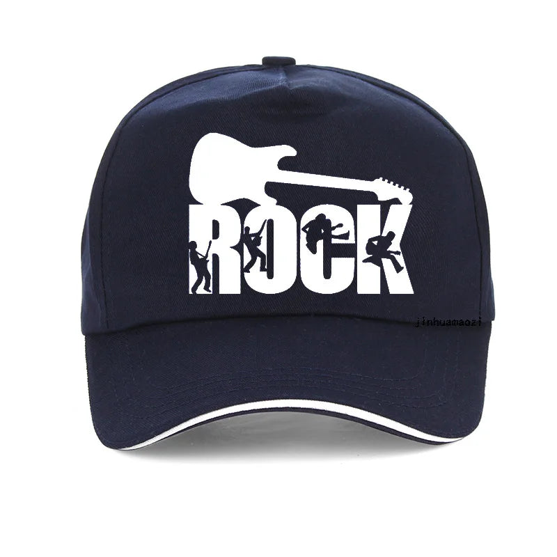 Rockin' the Summer: "ROCK" Baseball Cap - Premium baseball cap from Lizard Vigilante - Just $23.88! Shop now at Lizard Vigilante