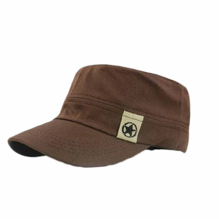 Classic Vintage Flat Top Military Hat - Unisex Baseball Cap - Premium baseball cap from Lizard Vigilante - Just $23.88! Shop now at Lizard Vigilante