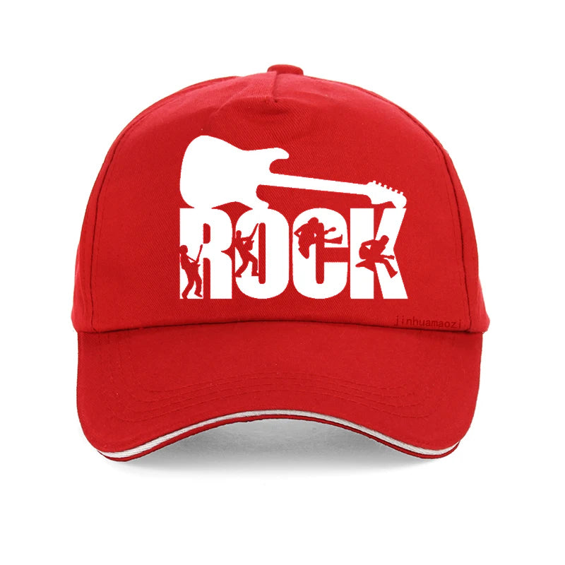 Rockin' the Summer: "ROCK" Baseball Cap - Premium baseball cap from Lizard Vigilante - Just $23.88! Shop now at Lizard Vigilante