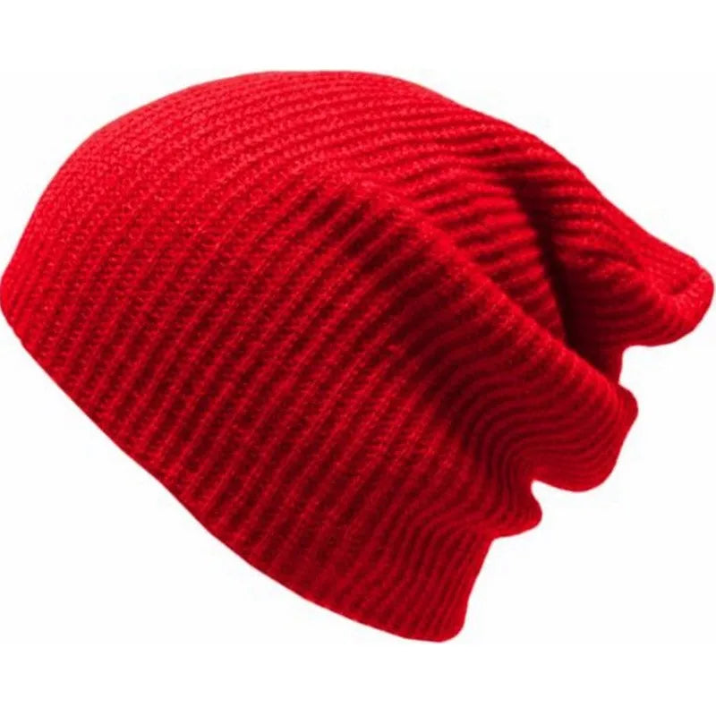 Solid Winter Hats Beanie Knitted Skull Caps for Men Women Navy Red Dark Gray Black - Premium  from Lizard Vigilante - Just $6.99! Shop now at Lizard Vigilante