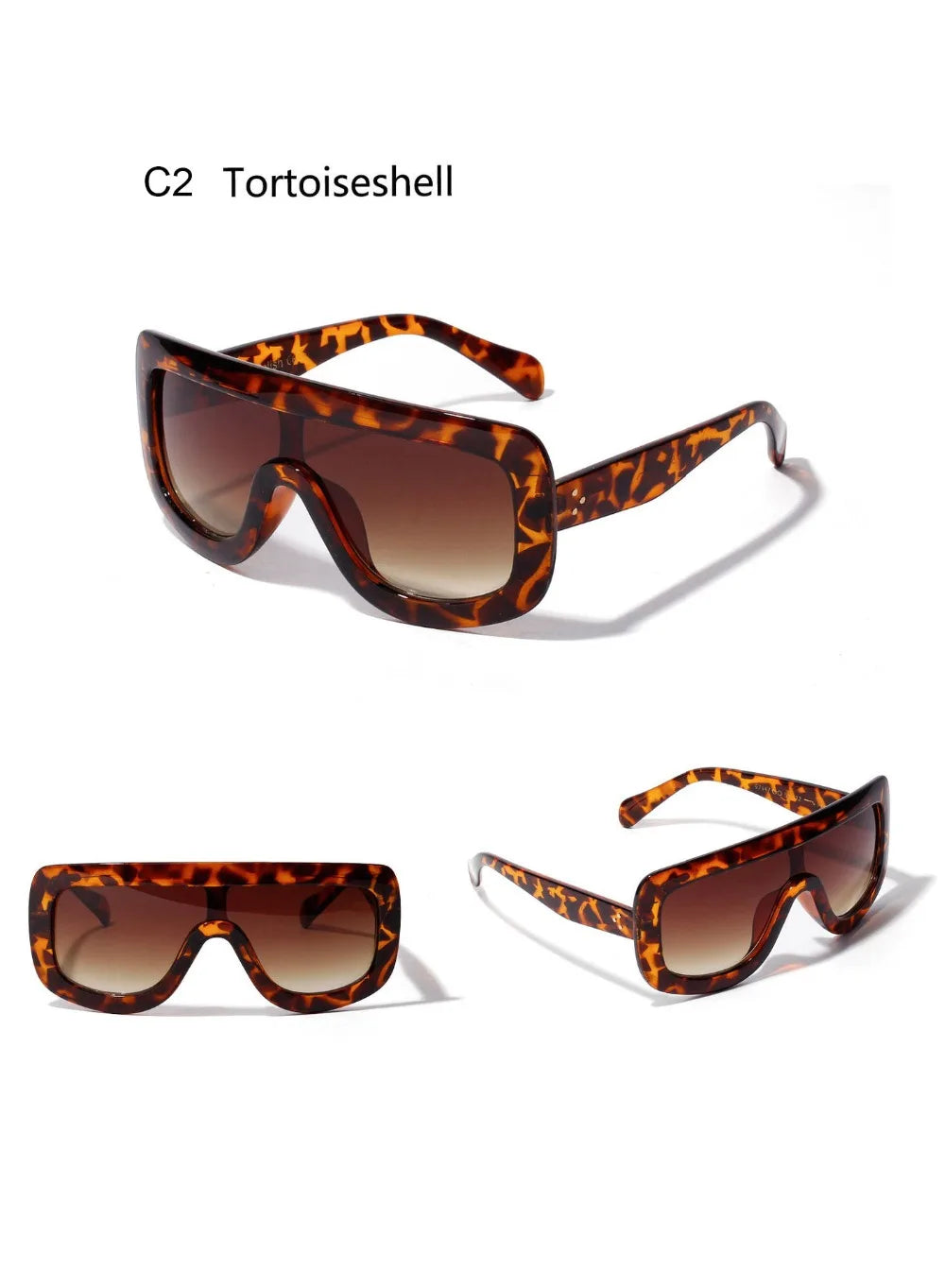 WHO CUTIE 2025 Oversized Sunglasses Women Brand Designer Shield Big Frame Flat Top Gradient Lens Sun Glasses Shades Lady OM87B - Premium  from Lizard Vigilante - Just $18.99! Shop now at Lizard Vigilante