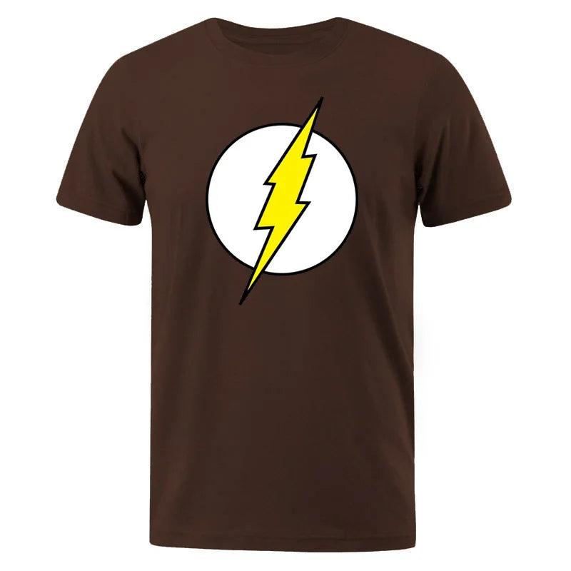 The BIG BANG Theory T Shirt The Lightning Print Flash T-Shirt For Men Cotton Oversized Clothing Casual Street Short Sleeved Funny Tees - Lizard Vigilante