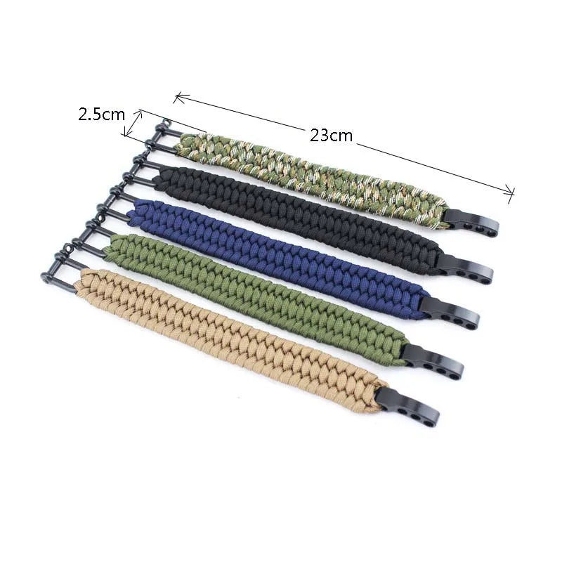 Outdoor Camping Paracord Survival Braided Rope Bracelet Men Black Stainless Steel Adjustable Clasp Pulsera Hombre - Premium  from Lizard Vigilante - Just $6.99! Shop now at Lizard Vigilante