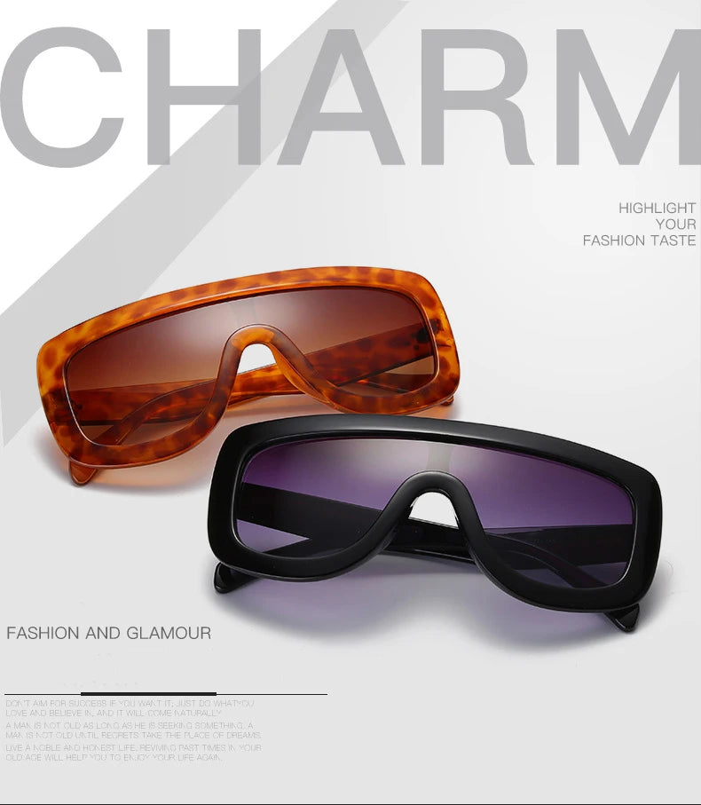 WHO CUTIE 2025 Oversized Sunglasses Women Brand Designer Shield Big Frame Flat Top Gradient Lens Sun Glasses Shades Lady OM87B - Premium  from Lizard Vigilante - Just $18.99! Shop now at Lizard Vigilante