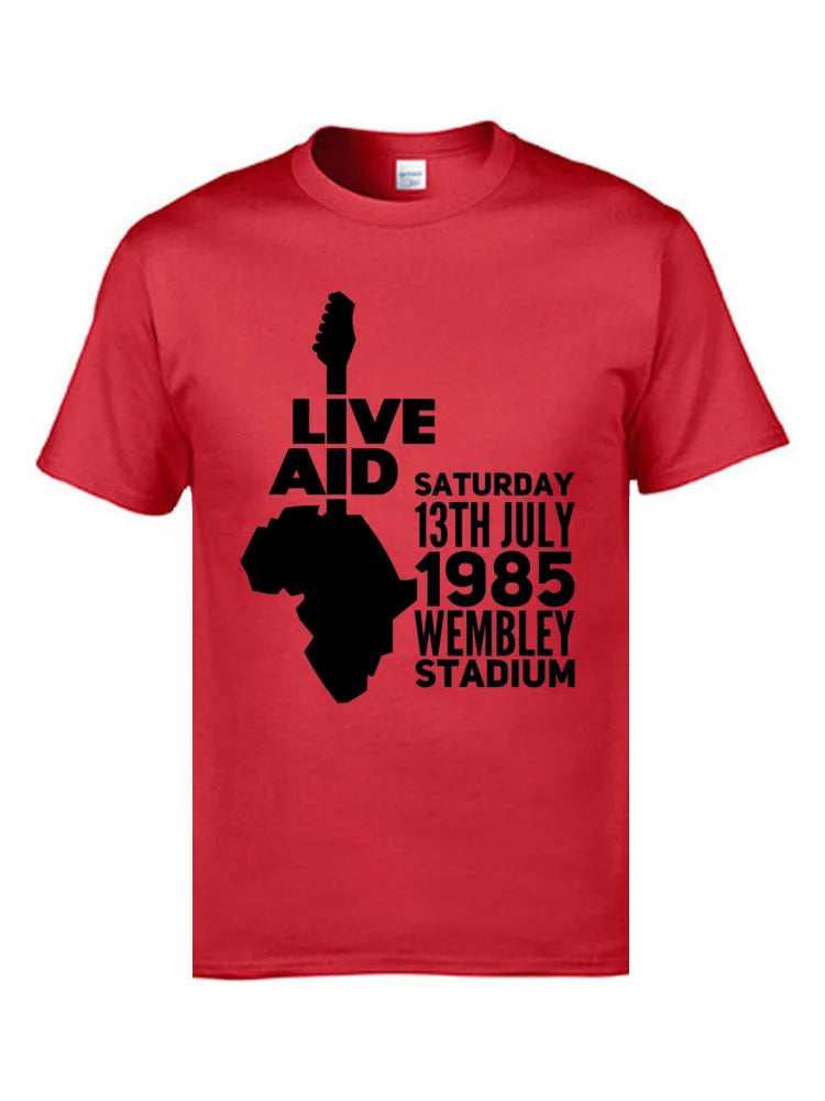 Live Aid Rock Music T-Shirts - 100% Cotton Hip Hop Concert Tees for Men and Women - Premium T-Shirt from Lizard Vigilante - Just $24.88! Shop now at Lizard Vigilante