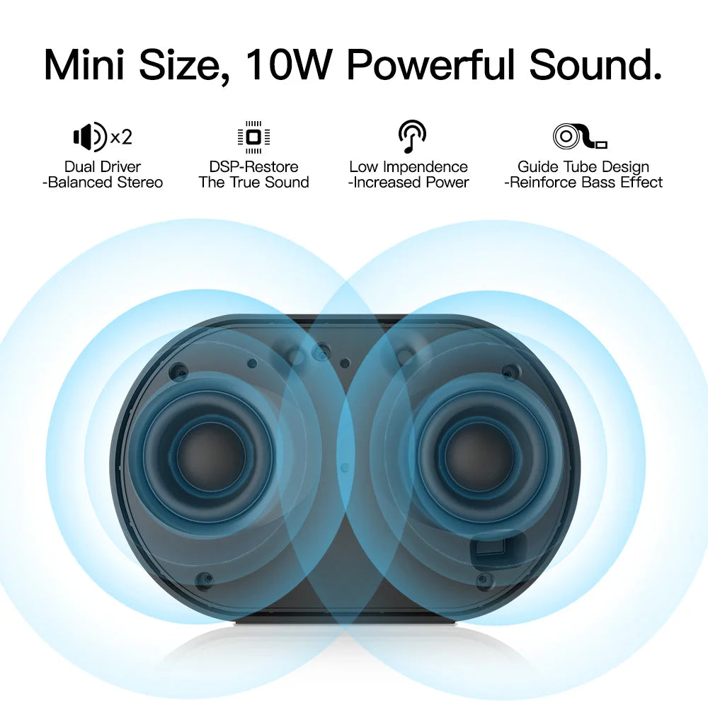 Portable Speaker Smart Bluetooth Wireless 10W Mini Speaker Compact Powerful 2200mAh Support Alexa Spotify Tunein Streaming Music