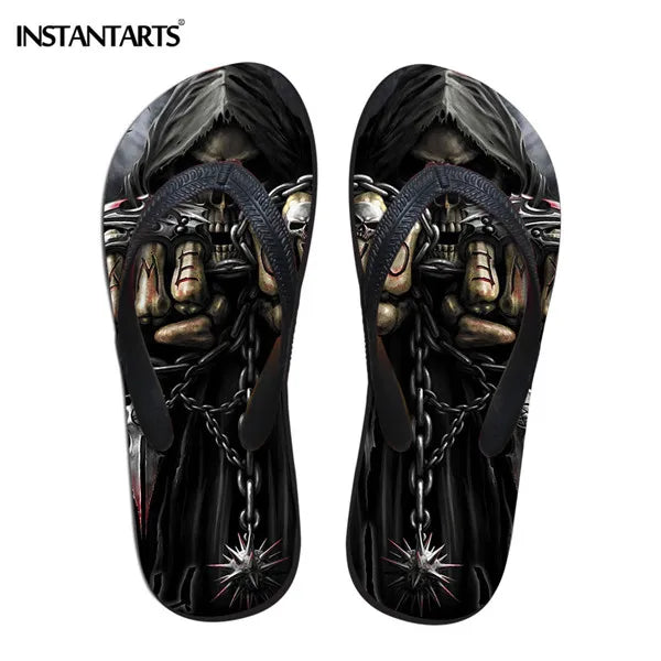 Men's Beach Skull Flip Flops Soft Non-Slip Summer Slippers Punk Hip Hop Sandals for Men & Boys - Premium sandals from Lizard Vigilante - Just $28.88! Shop now at Lizard Vigilante