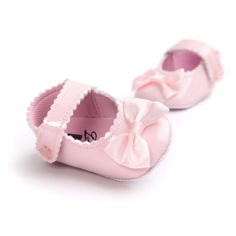 Red Princess Baby Girl Shoes Newborns Butterfly-knot PU Leather Shoes Infants Crib Soft Fashion Footwear Shoes