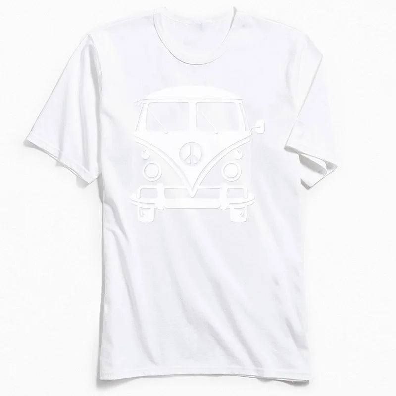 NO SIGNAL: 80s Hippie Van Crash-Land Tee – Black Cotton Chaos for School Day Rebels - Premium tee from Lizard Vigilante - Just $22.99! Shop now at Lizard Vigilante