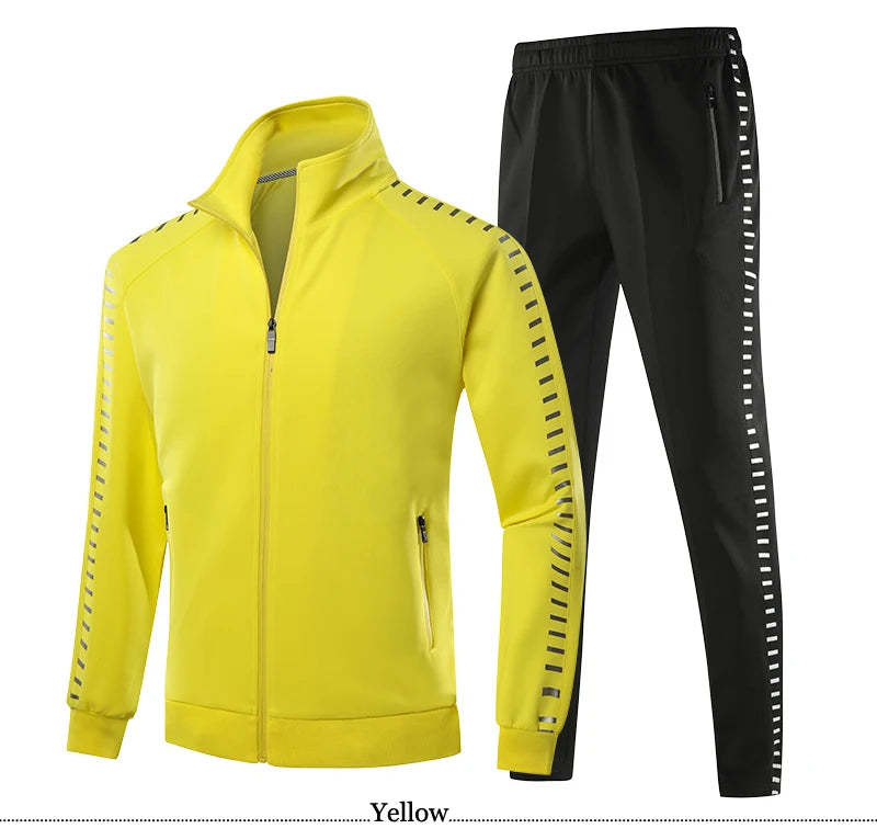 Winter Basketball Tracksuit Men Fashion Reflective Strip Hoodies+Pant Set Outdoor Gym Jogging SportSuit Running Sweatshirt Suits - Premium  from Lizard Vigilante - Just $87.99! Shop now at Lizard Vigilante