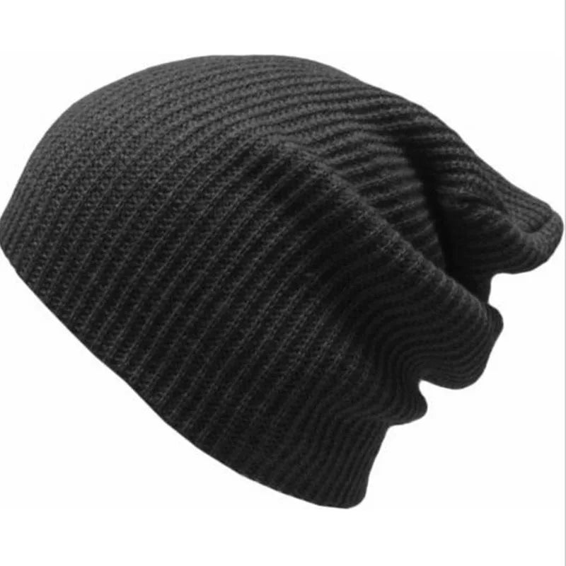 Solid Winter Hats Beanie Knitted Skull Caps for Men Women Navy Red Dark Gray Black - Premium  from Lizard Vigilante - Just $6.99! Shop now at Lizard Vigilante