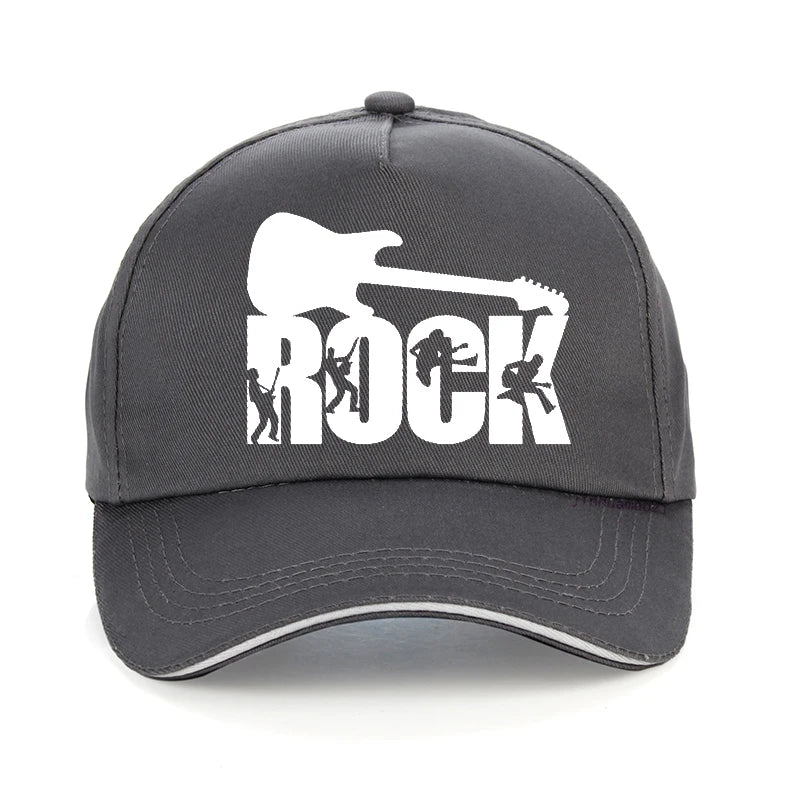 Rockin' the Summer: "ROCK" Baseball Cap - Premium baseball cap from Lizard Vigilante - Just $23.88! Shop now at Lizard Vigilante