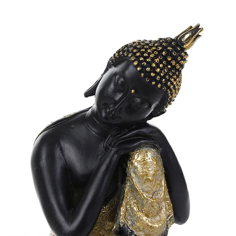 Thai Buddha Figurine Sculpture Sitting Buddha Statue Home Office Decor Indoor Statue Ornament 15cm Feng Shui Ornaments Crafts