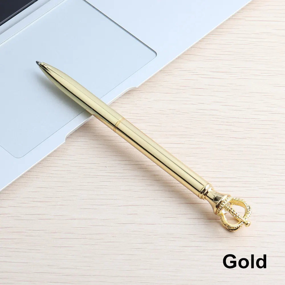 GENKKY Pen Exquisite Shining Crown Ballpoint Pen Crystal Diamond Writing Tool Office Supplies Student Stationer Silver RoseGold