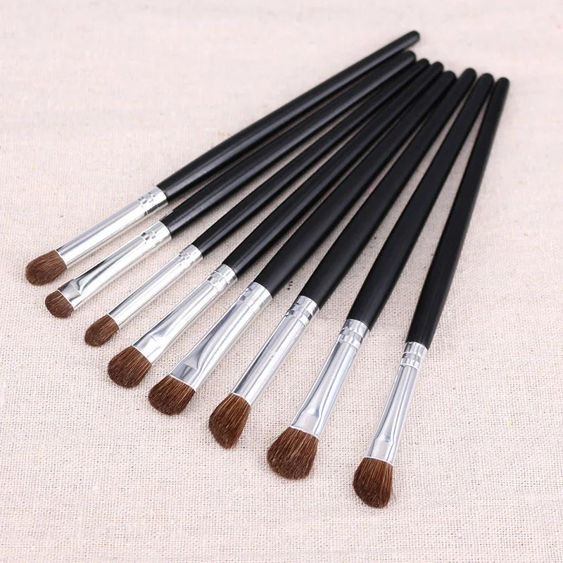 Professional Eyes Makeup Brushes Set Nature Hair Eye Shadow Liner Brow Cream Smudge Contour Shading Blending Makeup Tools Kit
