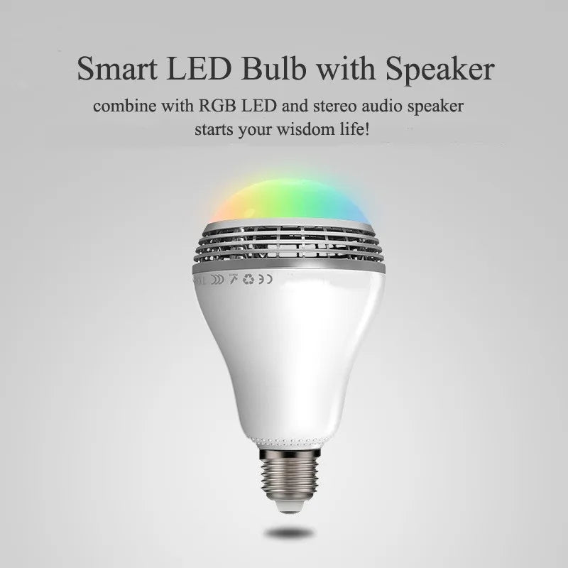 New  E27 Bluetooth 4.0 Wireless BulbSpeakers Smart RGB LED Audio Speaker Light Bulb Lamp For All phone 110V - 220V Speakers