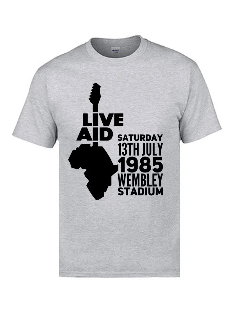 Live Aid Rock Music T-Shirts - 100% Cotton Hip Hop Concert Tees for Men and Women - Premium T-Shirt from Lizard Vigilante - Just $24.88! Shop now at Lizard Vigilante