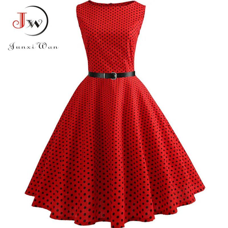 Summer Women Dresses Casual Floral Retro Vintage 50s 60s Robe Rockabilly Swing Pinup Vestidos Valentines Day Party Dress - Lizard Vigilante