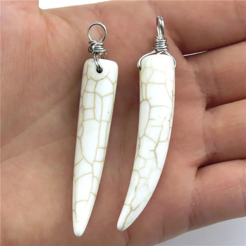 4Pcs/Lot Punk Wolf Tooth Elephant's Tusk Ivory Dangle Charms - Tribal Fang Amulet Pendant for Men Necklaces Jewelry - Premium chsrms from Lizard Vigilante - Just $18.88! Shop now at Lizard Vigilante