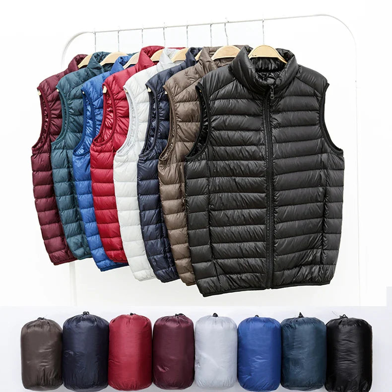 NewBang Men Sleeveless Warm Vest Ultra Light Down Vest Man Winter Solid Sleeveless Jacket Men's Lightweight Waterproof Vests