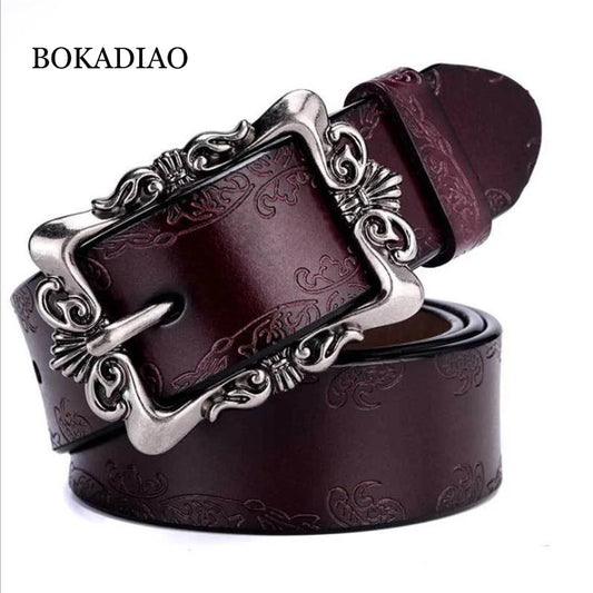 Bokadiao Women's Genuine Leather Belt - Punk Style Designer Belt - Premium belt from Lizard Vigilante - Just $38.99! Shop now at Lizard Vigilante