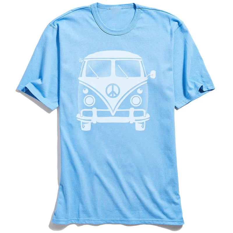 NO SIGNAL: 80s Hippie Van Crash-Land Tee – Black Cotton Chaos for School Day Rebels - Premium tee from Lizard Vigilante - Just $22.99! Shop now at Lizard Vigilante