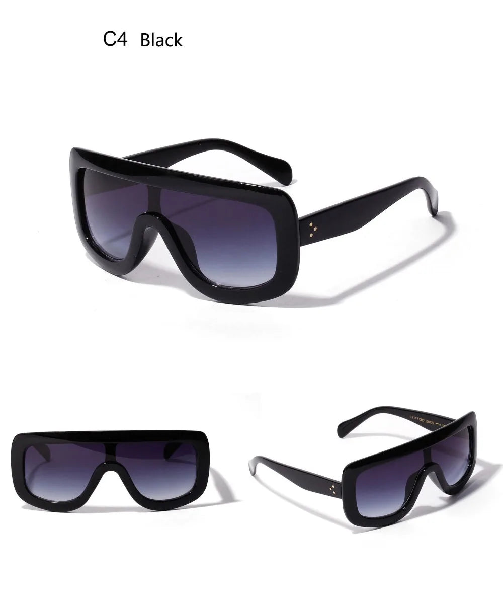 WHO CUTIE 2025 Oversized Sunglasses Women Brand Designer Shield Big Frame Flat Top Gradient Lens Sun Glasses Shades Lady OM87B - Premium  from Lizard Vigilante - Just $18.99! Shop now at Lizard Vigilante