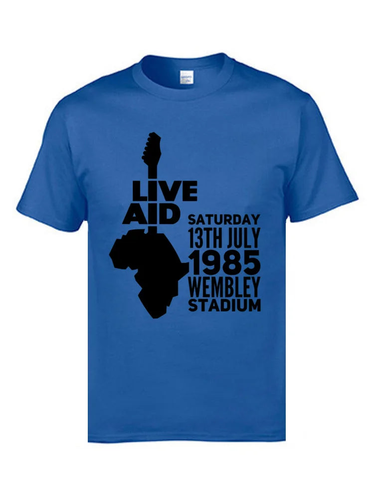 Live Aid Rock Music T-Shirts - 100% Cotton Hip Hop Concert Tees for Men and Women - Premium T-Shirt from Lizard Vigilante - Just $24.88! Shop now at Lizard Vigilante