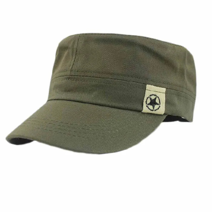 Classic Vintage Flat Top Military Hat - Unisex Baseball Cap - Premium baseball cap from Lizard Vigilante - Just $23.88! Shop now at Lizard Vigilante