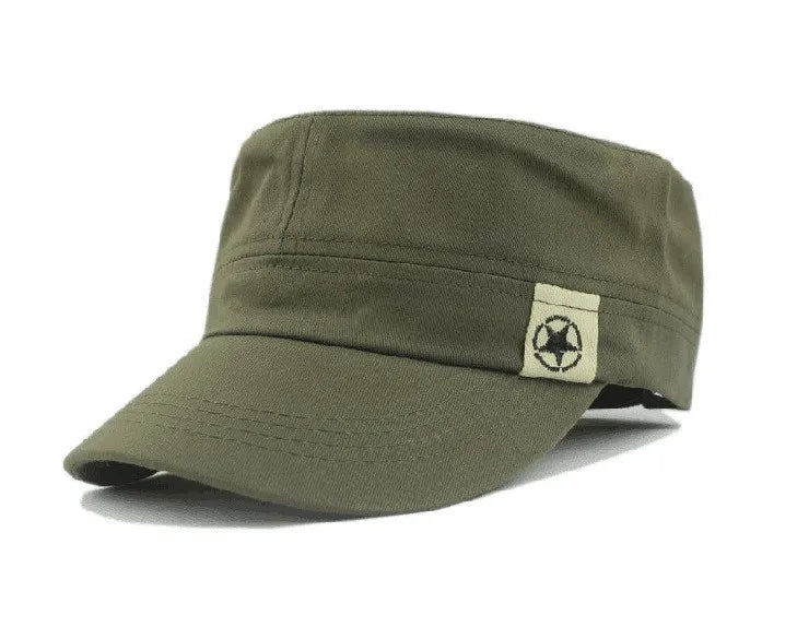 Classic Vintage Flat Top Military Hat - Unisex Baseball Cap - Premium baseball cap from Lizard Vigilante - Just $23.88! Shop now at Lizard Vigilante