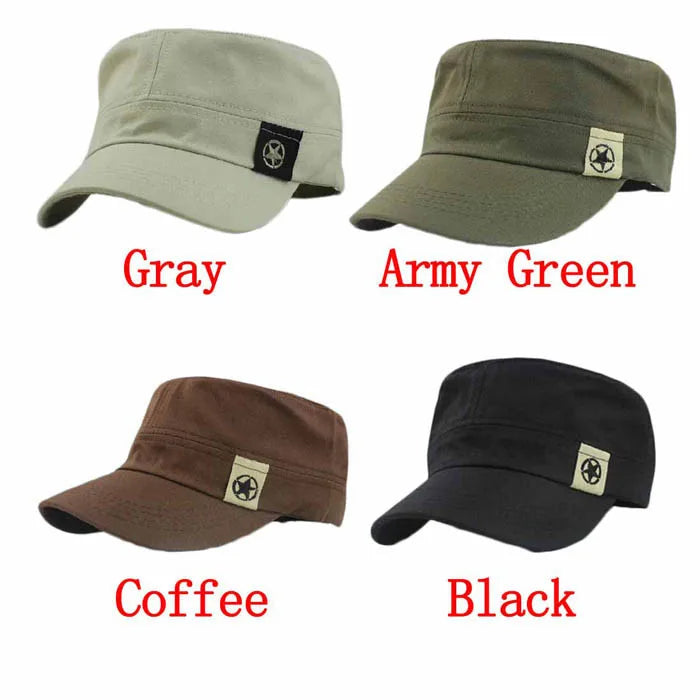 Classic Vintage Flat Top Military Hat - Unisex Baseball Cap - Premium baseball cap from Lizard Vigilante - Just $23.88! Shop now at Lizard Vigilante