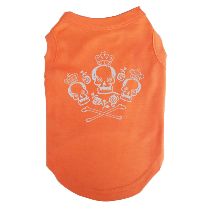ROSE SKULL Printed T-Shirts Pet Puppy Shirts Tee Polyester Clothes Tank Tees Top for All Seasons - Lizard Vigilante
