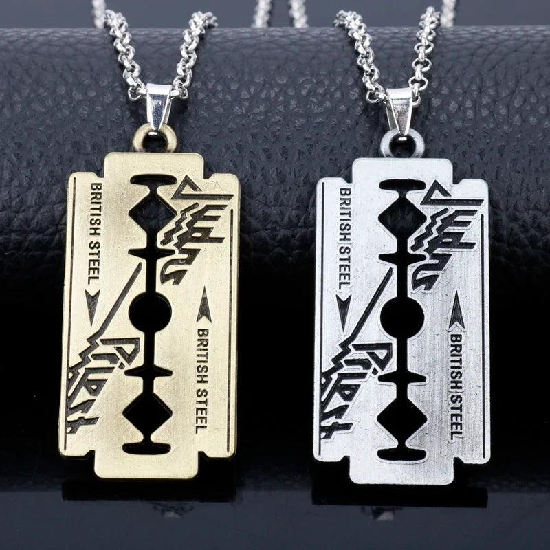 Metal Rock Band Judas Priest Blade Razor Shape Pendant Batman Necklace Long Chain Men Metal Necklace - Lizard Vigilante