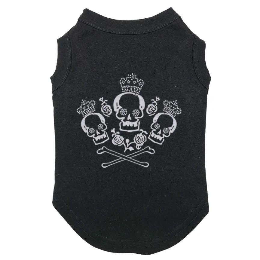 ROSE SKULL Printed T-Shirts Pet Puppy Shirts Tee Polyester Clothes Tank Tees Top for All Seasons - Lizard Vigilante