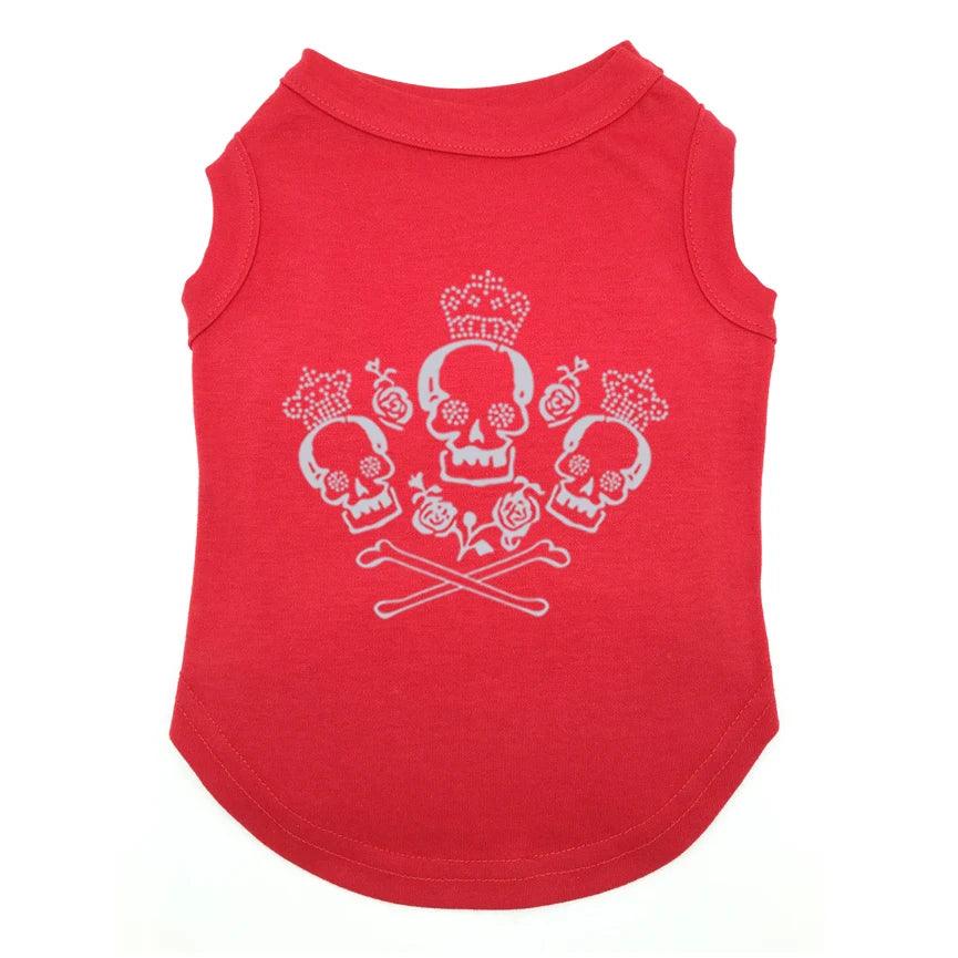 ROSE SKULL Printed T-Shirts Pet Puppy Shirts Tee Polyester Clothes Tank Tees Top for All Seasons - Lizard Vigilante