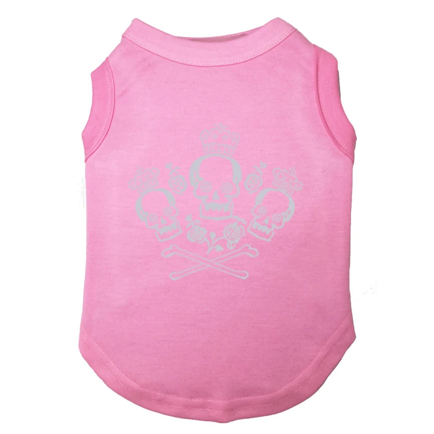 ROSE SKULL Printed T-Shirts Pet Puppy Shirts Tee Polyester Clothes Tank Tees Top for All Seasons - Lizard Vigilante