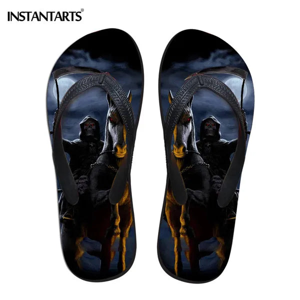 Men's Beach Skull Flip Flops Soft Non-Slip Summer Slippers Punk Hip Hop Sandals for Men & Boys - Premium sandals from Lizard Vigilante - Just $28.88! Shop now at Lizard Vigilante