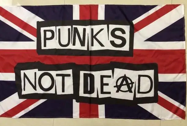 Punks Not Dead Flag – 3x5ft Large Indoor/Outdoor Polyester Banner for Punk Enthusiasts - Premium flag from Lizard Vigilante - Just $25.99! Shop now at Lizard Vigilante