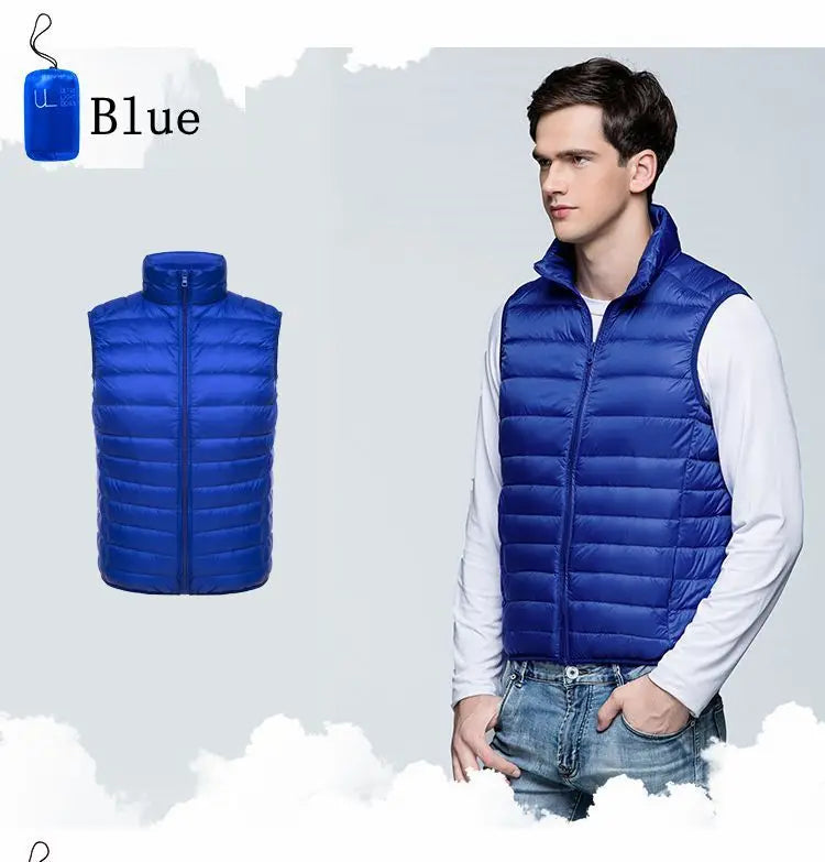NewBang Men Sleeveless Warm Vest Ultra Light Down Vest Man Winter Solid Sleeveless Jacket Men's Lightweight Waterproof Vests