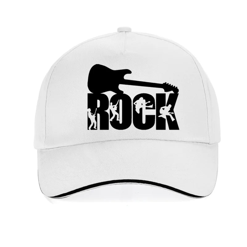 Rockin' the Summer: "ROCK" Baseball Cap - Premium baseball cap from Lizard Vigilante - Just $23.88! Shop now at Lizard Vigilante