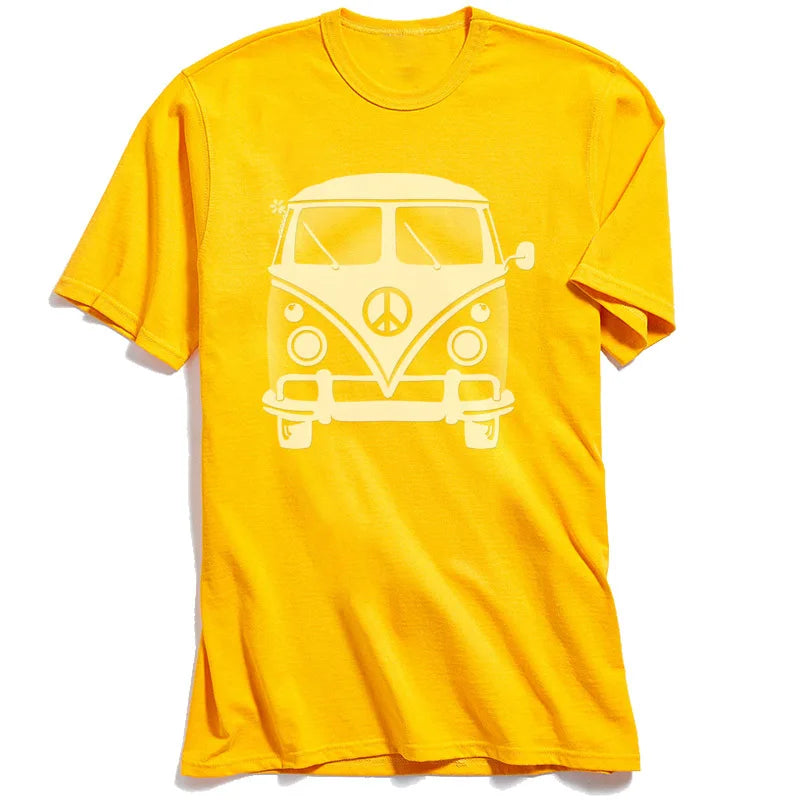 NO SIGNAL: 80s Hippie Van Crash-Land Tee – Black Cotton Chaos for School Day Rebels - Premium tee from Lizard Vigilante - Just $22.99! Shop now at Lizard Vigilante