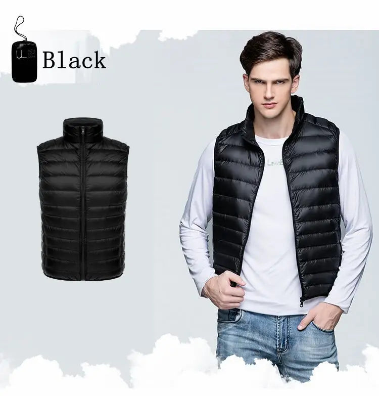 NewBang Men Sleeveless Warm Vest Ultra Light Down Vest Man Winter Solid Sleeveless Jacket Men's Lightweight Waterproof Vests