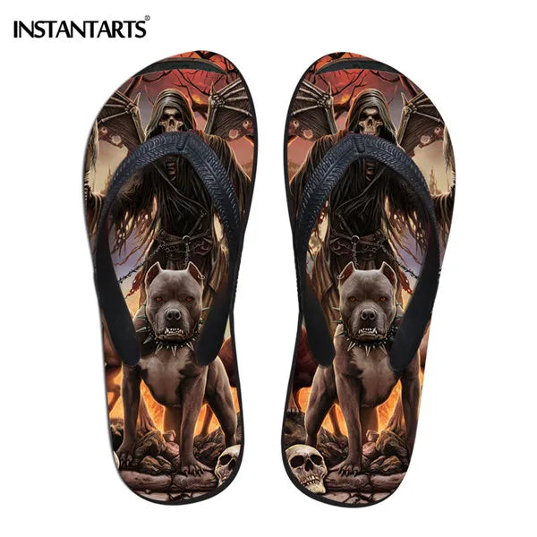 Men's Beach Skull Flip Flops Soft Non-Slip Summer Slippers Punk Hip Hop Sandals for Men & Boys - Premium sandals from Lizard Vigilante - Just $28.88! Shop now at Lizard Vigilante